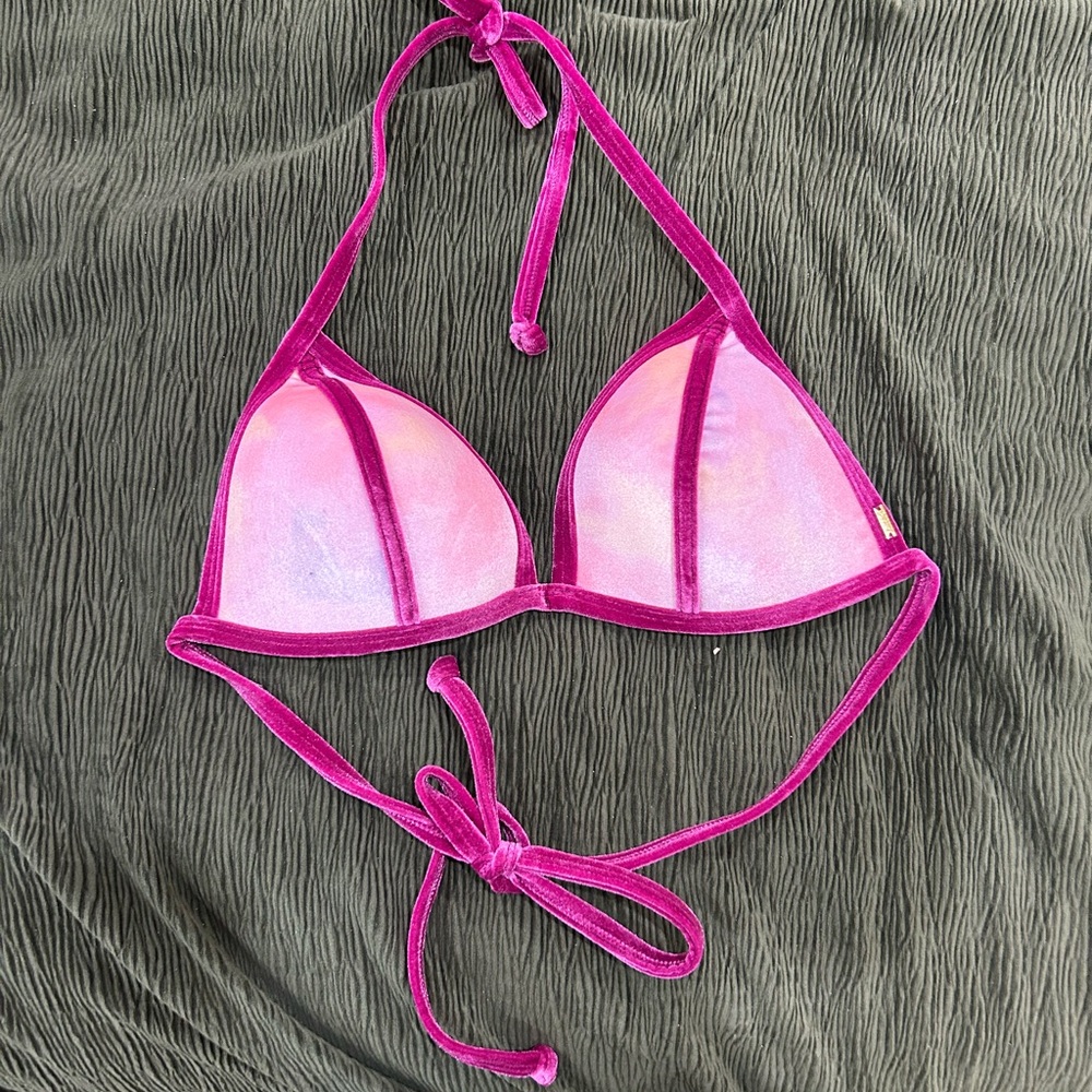 Victoria secret Velvet Pink Shimmer Triangle Bikini Top